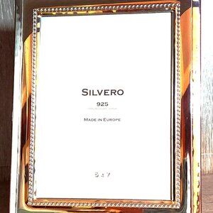 New 5x7 Cunill Prince Silvero Sterling Silver Overlay 'Cord' Picture Frame